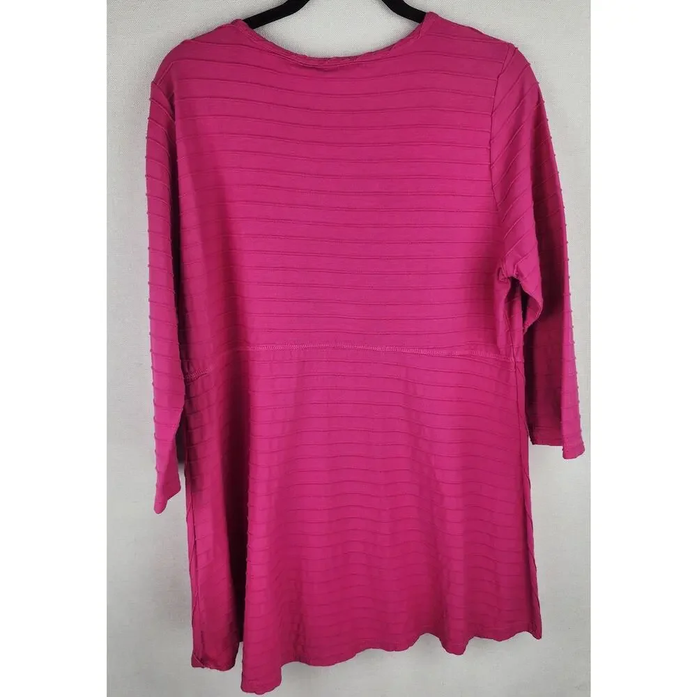 Soft Surroundings Tunic Top Womens L 100% cotton ribbed comfy cozycore cabincore